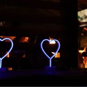 Blue Heart LED Neon Light